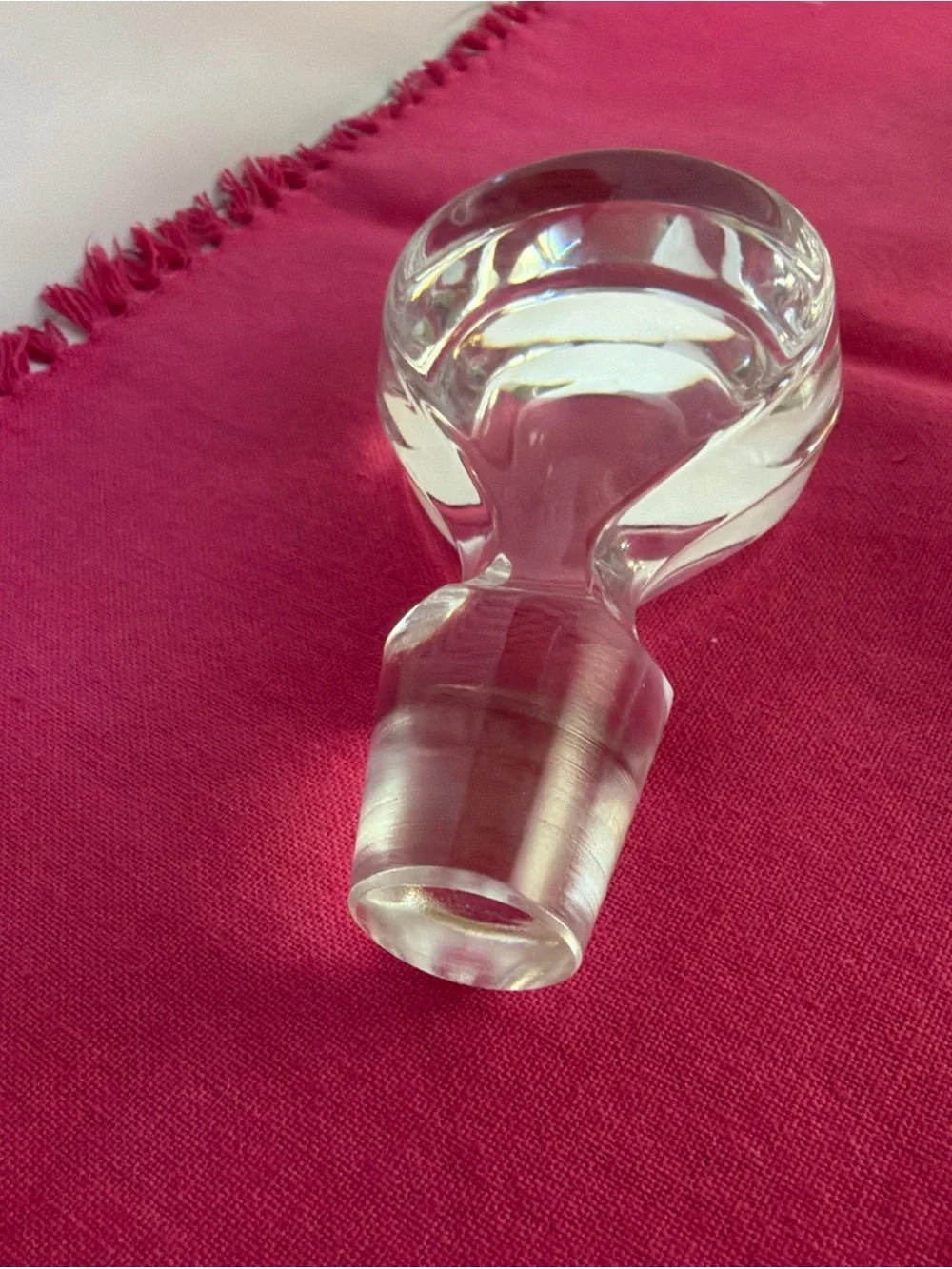 Crystal Decanter With Stopper Heavy 13” tall Modern